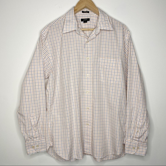 J. Crew 2-Ply Cotton Button Down Dress Shirt | L